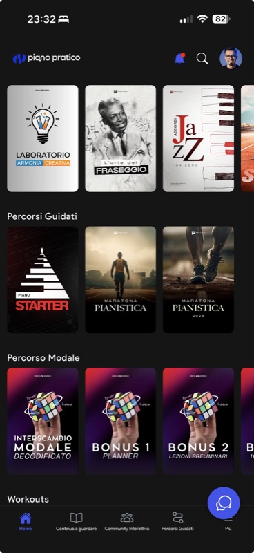 App Piano Pratico sul cellulare: lezioni, percorsi e community