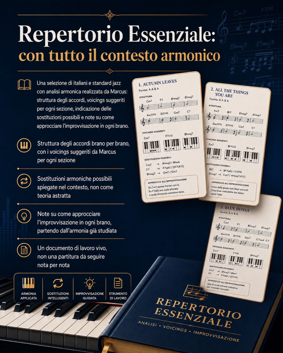 Repertorio Essenziale: 20 brani con analisi armonica completa, voicings e note sull'improvvisazione